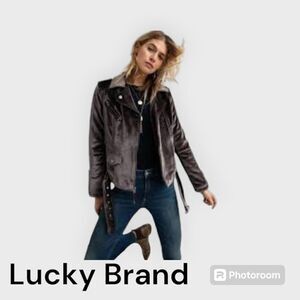Lucky Brand Plum Purple Velvet Moto Jacket
